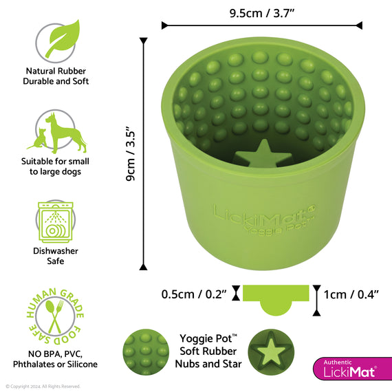 dog tongue plant pot Yoggie Pot Fun Distractor and Slow Feeder Suitable for All Sized Dogs – LickiMat USA